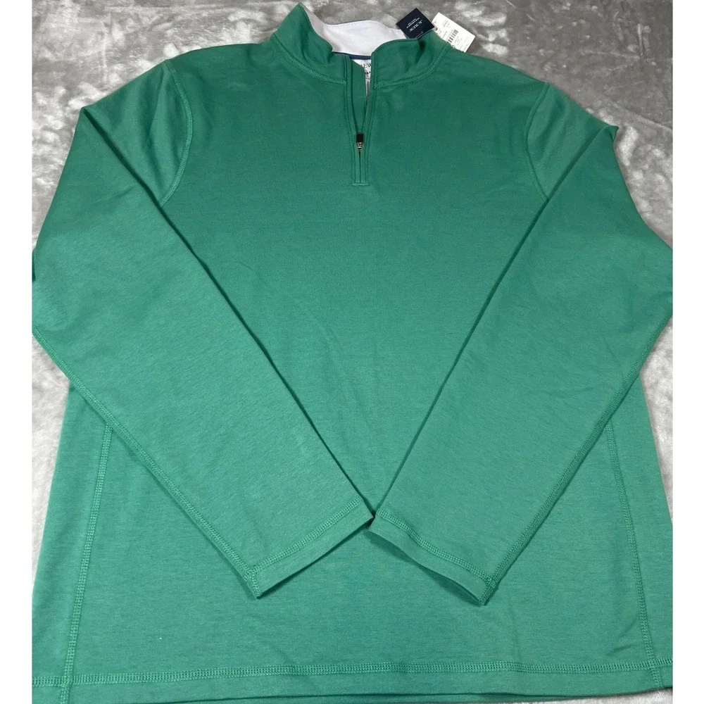J.Crew Performance Mens Green Quarter Zip Pullover L Green‎ UPF 50+
